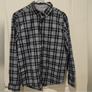 George Men's Dark Plaid Button Down Shirt